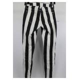 BeBe Striped Pants - Black & White Vertical Stripes, Size M