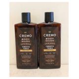 (2) NEW CREMO TOBACCO TONKA BODY WASH