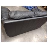 black leather sofa