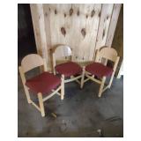 3 matching straight chairs