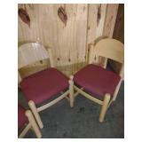 3 matching straight chairs