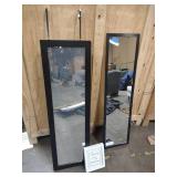 2 door mount mirrors, one is a Jewlery Cabinet, small quote picture frame