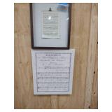 sheet music print, framed sheet music