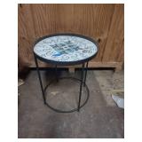 circle metal patio table