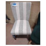 green and striped chair