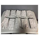 White Leather Gloves Estimated Size Medium (Qty 10)