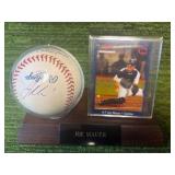 Joe Mauer #7 Autographed Baseball in Stand with Minnesota Crime Prevention Baseball Card, Minnesota Twins Legend ✨⚾