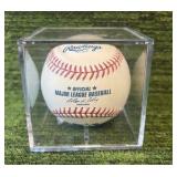 Official Major League Rawlings Blank Baseball with Case