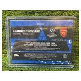 2025–26 Topps Superstar Relic card from UEFA Club Competitions Player Worn LEANDRO TROSSARD Arsenal FC Orange/25 Insert