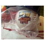 Minnesota Twins Memorabilia Package: 2010 Inaugural Season Mini Louisville Slugger, 2014 ALL-STAR Game Ball, Chewing Gum Tin Holder(2004), 2020 Towel Homer Hankie, & Joe Mauer Pin and Photo, & mini He