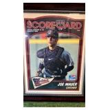 Joe Mauer Framed Official Scorecard MLB-  Pepsi, Minnesota Twins