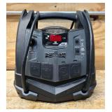 Schumacher Instant Power Portable Jump Starter with Air Compressor and Light, 12 Volts, 1200 Peak Amps, Model# SJ1332 #81698 Msrp $199.99
