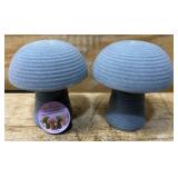 Velvet Covered Ceramic Decor lot of 2