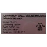 Dr. Infrared Heater DR-975 7500-Watt 240-Volt Hardwired Shop Garage Electric Heater, Wall Ceiling Mounted with Remote Controlled Thermostat Msrp $299.99