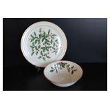 Lenox Yuletide Holly Platter And Bowl