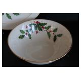 Lenox Yuletide Holly Platter And Bowl