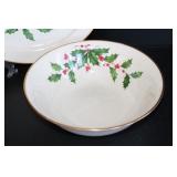 Lenox Yuletide Holly Platter And Bowl