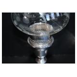 Sterling Silver & Etched Glass Candlesticks