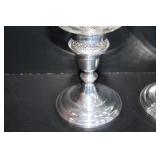 Sterling Silver & Etched Glass Candlesticks