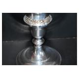 Sterling Silver & Etched Glass Candlesticks