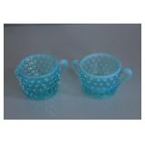 Fenton Hobnail Creamer & Sugar