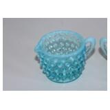 Fenton Hobnail Creamer & Sugar