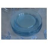 Blue Depression Glass Plates & Shell Dishes