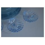 Blue Depression Glass Plates & Shell Dishes