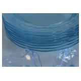 Blue Depression Glass Plates & Shell Dishes