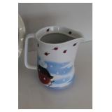 Artisan Pottery Pitcher, Bowl & Dcor