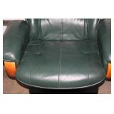 Leather Recliner & Ottoman