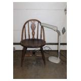 Windsor Chair & Ott Lite Lamp