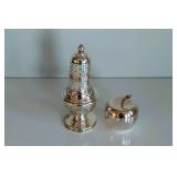 Silver Plate Sugar Caster & Apple Candle