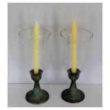Glass Hurricane Candle Holders