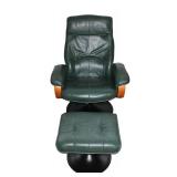 Leather Recliner & Ottoman
