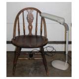 Windsor Chair & Ott Lite Lamp