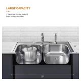 Glacier Bay Drop-In Dual Bowl Sink
