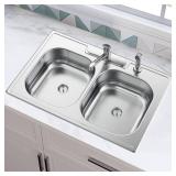 Glacier Bay Drop-In Dual Bowl Sink