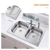 Glacier Bay Drop-In Dual Bowl Sink
