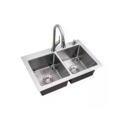Dolancourt 33" 18G Double Sink w/ Faucet