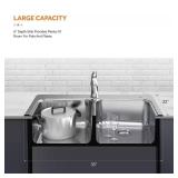 Glacier Bay 33" 2-Hole Double Bowl Sink