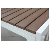 New Winston 7pc Outdoor Dining Set Composite Polywood All Weather Wood White/Brown Rectangular Table - 62" x 34.5" x 28"