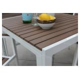 Winston 5pc Outdoor Dining Set - White/Brown  Aluminum frame, with Polywood top
