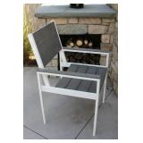 Winston 5pc Outdoor Dining Set - White/Gray Aluminum frame, with Polywood top
