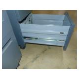 Two heavy-duty rolling storage cabinets with bench seat And full extension slides
