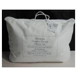 BOKSER HOME 2 Pack Medium White Duck Feather & Down Bed Pillow - Standard/Queen 810098938570