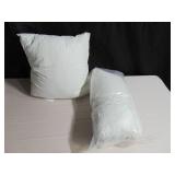 2 Pack White Cotton Throw Decor Pillow Insert 21"sq.