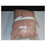 French Linen Box Stitch Quilt - Twin/Twin XL - Clay | BOKSER HOME