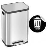 iTouchless 13.2 Gal. Stainless Steel Metal Household Trash Can with Trash Sticker, SoftStep Prox, and Odor Filter