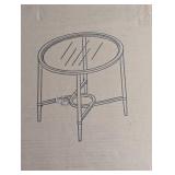 HomeRoots Bernadette 25 in. W Black 24.75 in. H Oval Glass End Table